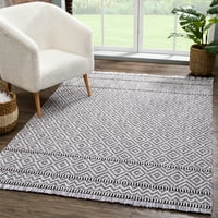 Обединети ткајачи Keya yasmin модерна геометриска област килим, сива, 7'10 10'6