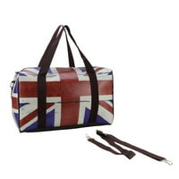 16 Британска торба за патување со знаме со рачки и каиш за вкрстување