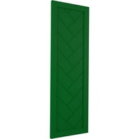 Ekena Millwork 18 W 36 H TRUE FIT PVC SINE PALLE PANEL HERRINGBONE модерен стил фиксни ролетни за монтирање, виридијан зелена