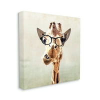 Ступел Индустрии Смешно Џвакање Жирафа Очила Животни И Инсекти Сликарство Галерија Завиткани Платно Печатење Ѕид Уметност