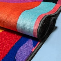 Добро ткаена Миша Тајјуниник Колекцијата во неделата џунгла Аубад модерна апстрактна мулти 7'7 9'10 Област килим