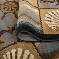 Нова област за килим со копачки беж, челик сино затворен октагон лесен за чистење
