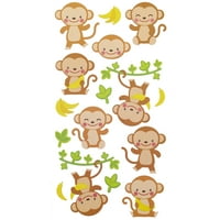 Теми со теми со повеќебојни бебе мајмун секојдневно пластични налепници