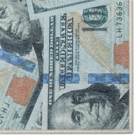 Добро ткаени пари од долар пред новости Новина Зелена сина боја 7'7 9'10 Област килим