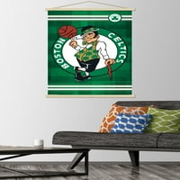 Бостон Селтикс - Постер за лого wallид со дрвена магнетна рамка, 22.375 34