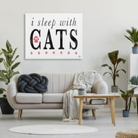 Stuple Industries Јас спијам со мачки миленичиња фраза графичка уметничка галерија завиткана платно печатена wallидна уметност,