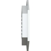 Ekena Millwork 24 W 18 H вертикално врв на вложување на венчавки: Функционален, PVC Gable Vent W 1 4 рамка за рамна трим