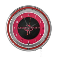 Хјустон Ракети тим лого црвен wallид часовник