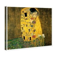 Wynwood Studio Classic and Figurative Wall Art Canvas Prints 'Klimt - The Kiss' Classic - жолта, кафеава