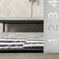 Nuloom Dominique Апстрактна карирана раб, килим, 10 '13', морнарица