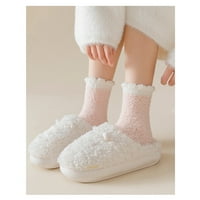 Парови Женски Средни Чорапи Термички Чорап За Спиење Од Корално Руно, Повеќебоен 1