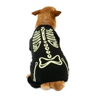 Начин да се слави сјајот во темни скелети кучиња пижами, големина xsmall