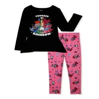 Trolls Girls Sharkbite Graphic T-Shirt и хеланки, сет на облеки од 2 парчиња, големини 4-16