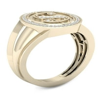 Империјал 1 6CT TDW Diamond 10K жолто злато прстен за машки долар