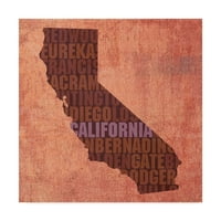 Трговска марка ликовна уметност „Калифорниски државни зборови“ платно уметност од Црвен Атлас Дизајнс