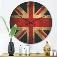 Дизајн на „Традиционално знаме на Велика Британија“ модерен часовник од дрво