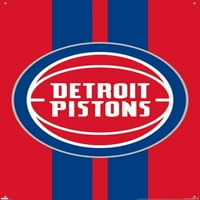 Детроит Пистонс - Лого Ѕид Постер со Pushpins, 22.375 34
