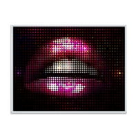DesignArt „Детали за модерното врамено платно на Pixellated Pink Woman Lips“
