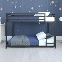 Милји низок кревет кревет за деца, близнак над близнаци, црна