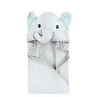 Хадсон бебе уникатно бебе памучно памучно животинско лице со капи со качулка, сонуван слон, една големина