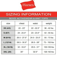 Вредност на маица со кратки ракави на млади во Ханес, 3-пакет, големини 4-18