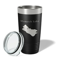 Монарх Езерото Мапа Тамблер Патување Кригла Изолирани Ласерски Врежан Кафе Чаша Колорадо Оз Црна