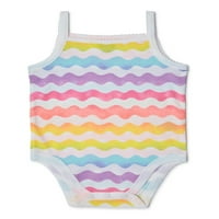 Garanimals Baby Girls Rainbow Stripes Print Cami BodySuit, 0 3M-24M