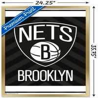 Бруклин Нетс - постер за wallидови на лого, 22.375 34