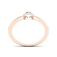 Империјал скапоцен камен 10K розово злато маркиза исечен сина сафир 1 10CT TW Diamond Halo Ringенски прстен