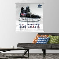 Колумбо Сини Јакни - Капе Скејт Ѕид Постер Со Дрвена Магнетна Рамка, 22.375 34