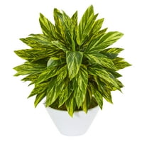Скоро природно 21 ТРАДЕСКАНТИЈА вештачко растение во бела вазна, зелена