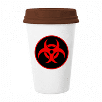 Црвена Нуклеарна Проверка Симбол На Зрачење Кригла Кафе Пиење Стакло Керамика Церак Чаша Капак
