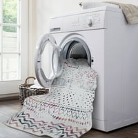 Онтансон машина за перење памук со памук, килим за влез, 2 '3', надвор од бело разнобојно мароканско бохо