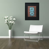 Трговска марка ликовна уметност „Wee-Bot-Blue“ платно уметност од Крег Снодграс, црна мат, црна рамка