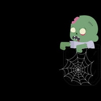Ноќта На вештерките Зомби Во Џеб Јуниори Црна Графички Маичка-Дизајн Од Страна На Луѓето