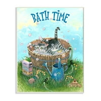 Tuphel Industries Bath Time Смешно мачки цртан филм миленичиња дизајн wallидна плакета од Гери Патерсон