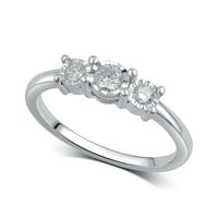 Carat T.W Diamond Stone Sterling Silver Silver Engumanthing Ring