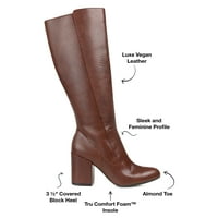 Ournourneyе женски Tavia tru удобна пена Екстра широко широко блок -потпетица колена високи чизми