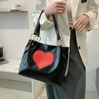 Лојгкгас Нова Торба За Рамо Со Голем Капацитет Женски Торби За Купувачи Од Срцева Кожа