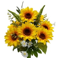 Главни вештачки цвеќиња од жолт сончоглед mi букет
