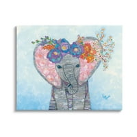 Индустриски индустрии за бебиња слонови и глувци украсени цветни цвеќиња галерија за сликање завиткано платно печатење wallидна