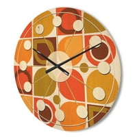 Дизајн Апстрактна ретро геометриска шема Дизајн VI 'модерен wallиден часовник од средниот век