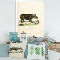 DesignArt „Антички носорог“ фарма куќа врамена уметност