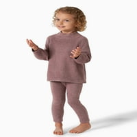 Современи моменти од Gerber Baby & Toddler Girl Long Sneove Cozy Mock Neck Top & Legging 2-парчиња, 12M-5T