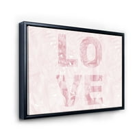 DesignArt „Пинк пастела loveубов апстрактна“ излитена шик врамена платно wallидна уметност печатење