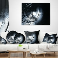 DesignArt 3D Апстрактна уметност Црна спирала - Апстрактна перница за фрлање - 18x18