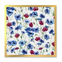 Традиционалниот обвржен уметнички принт на „Црвените и сините диви цвеќиња“