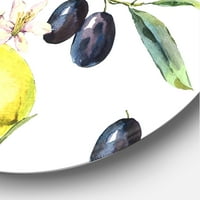 DesignArt 'Masive and Lemon Granses II' Tropical Circle Metal Wallид уметност - диск од 11