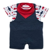 Чудо нација маица за момчиња за бебиња, комбинезони и бандана биб, сет на облеки од 3 парчиња