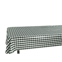 Berrnour Home Vinyl Table Callect Black Checkered Design Indoor Outdoor Table со неткаени поддршка